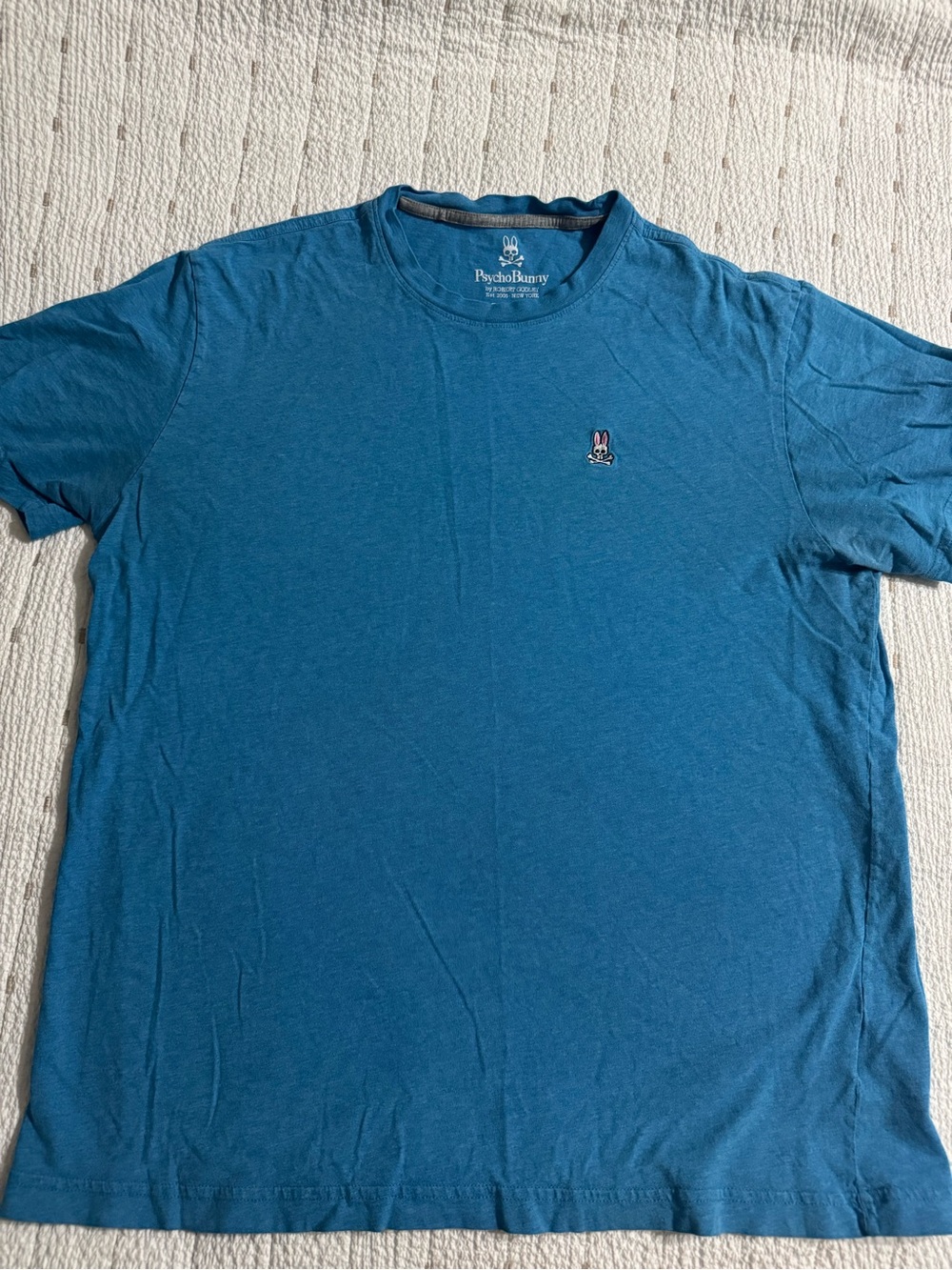 Psycho Bunny Men's Blue Crew Neck Logo Tee